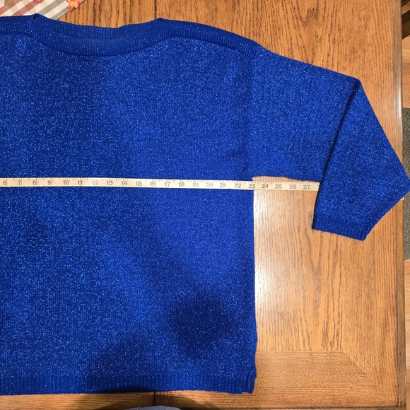 Elegant Shimmery Blue Women's Sweater - Picture 7 of 8
